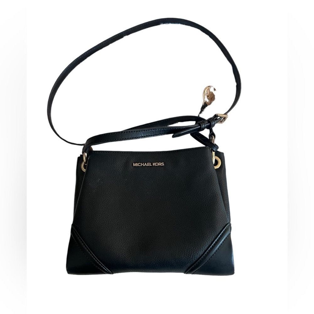 Michael Kors pebbled leather crossbody, black